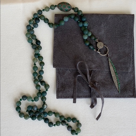 Monisha Melwani Jewelry - Monisha Melwani Emerald Green Beaded Necklace
